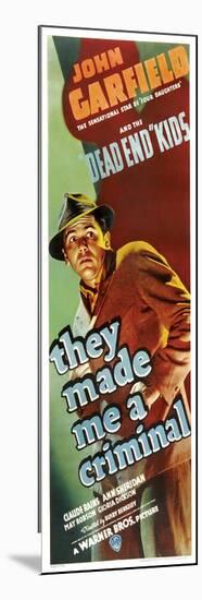 THEY MADE ME A CRIMINAL, John Garfield on insert poster, 1939.-null-Mounted Art Print