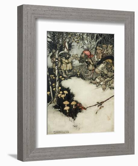 They Quaffed their Liquor in Profound Silence, 1905-Arthur Rackham-Framed Giclee Print