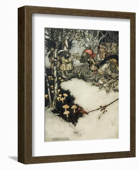 They Quaffed their Liquor in Profound Silence, 1905-Arthur Rackham-Framed Giclee Print