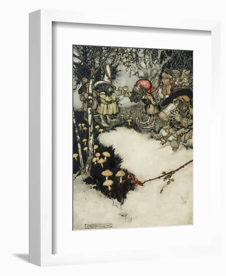 They Quaffed their Liquor in Profound Silence, 1905-Arthur Rackham-Framed Giclee Print