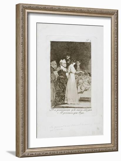 They Say 'Yes' and Give their Hand to the First Comer, Plate Two from Los Caprichos, 1797-99-Francisco de Goya-Framed Giclee Print