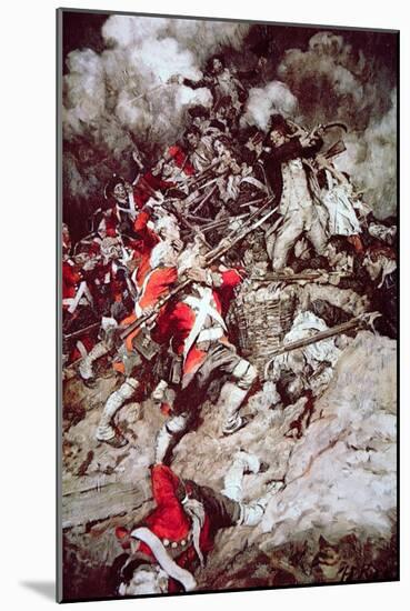 They Scrambled Up the Parapet and Went over the Top, Pell Mell, Upon the British, C.1897-Howard Pyle-Mounted Giclee Print