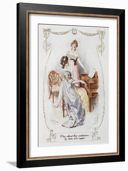 They Solaced Their Wretchedness by Duets After Supper'. Illustration To 'Pride and Prejudice'-Charles Edmund Brock-Framed Giclee Print