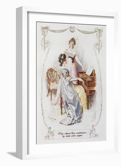 They Solaced Their Wretchedness by Duets After Supper'. Illustration To 'Pride and Prejudice'-Charles Edmund Brock-Framed Giclee Print