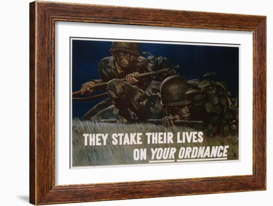 They Stake their Lives on Your Ordanance Poster-Harold Schmidt-Framed Giclee Print