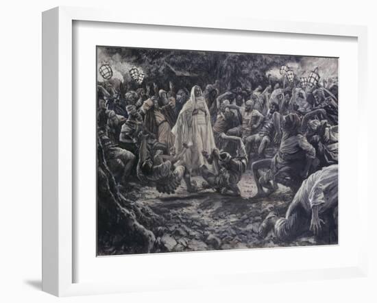 They Went Backward and Fell to the Ground-James Tissot-Framed Giclee Print