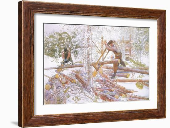 They Were Then Cut into Uniform Lengths-Carl Larsson-Framed Giclee Print