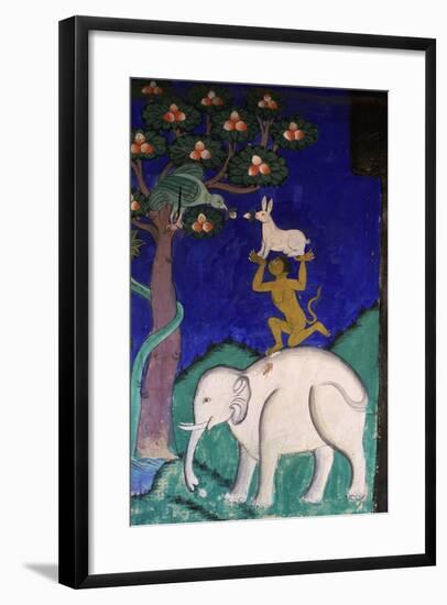 Thikse Monastery, Wall Painting, Ladakh, Himalaya-null-Framed Giclee Print