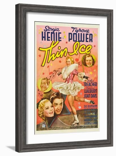 Thin Ice, Sonja Henie, Tyrone Power, Arthur Treacher, Joan Davis, 1937-null-Framed Art Print