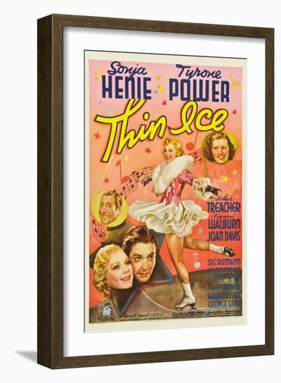 Thin Ice, Sonja Henie, Tyrone Power, Arthur Treacher, Joan Davis, 1937--Framed Art Print