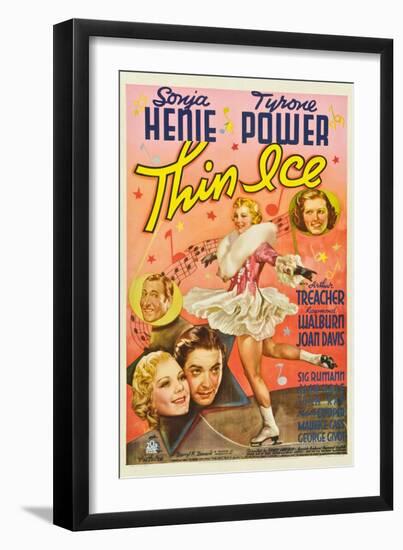 Thin Ice, Sonja Henie, Tyrone Power, Arthur Treacher, Joan Davis, 1937-null-Framed Art Print