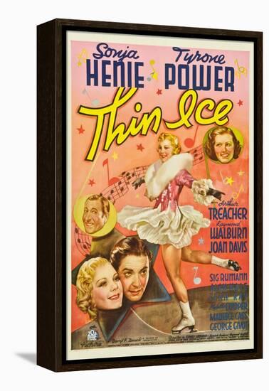 Thin Ice, Sonja Henie, Tyrone Power, Arthur Treacher, Joan Davis, 1937-null-Framed Stretched Canvas