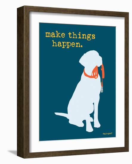 Things Happen - Blue Version-Dog is Good-Framed Art Print
