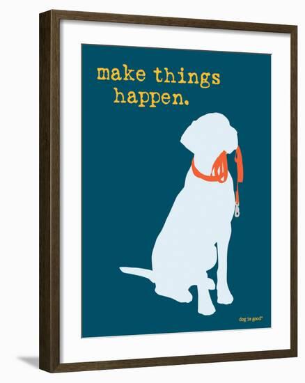 Things Happen - Blue Version-Dog is Good-Framed Art Print