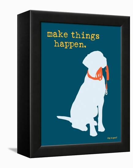 Things Happen - Blue Version-Dog is Good-Framed Stretched Canvas