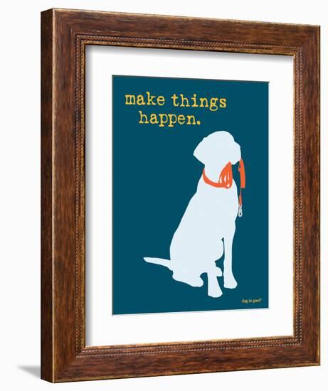 Things Happen - Blue Version-Dog is Good-Framed Art Print