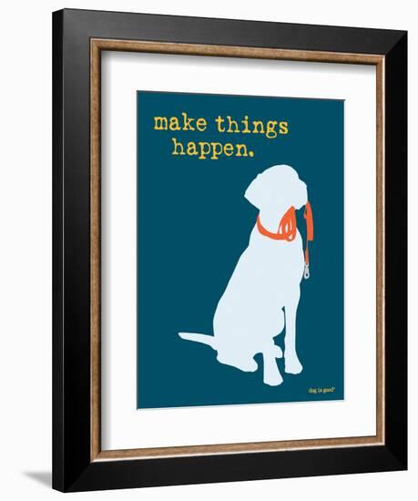 Things Happen - Blue Version-Dog is Good-Framed Art Print