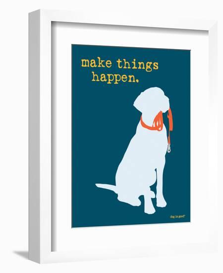 Things Happen - Blue Version-Dog is Good-Framed Art Print