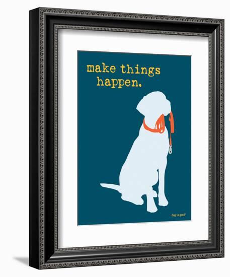 Things Happen - Blue Version-Dog is Good-Framed Art Print