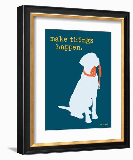 Things Happen - Blue Version-Dog is Good-Framed Art Print