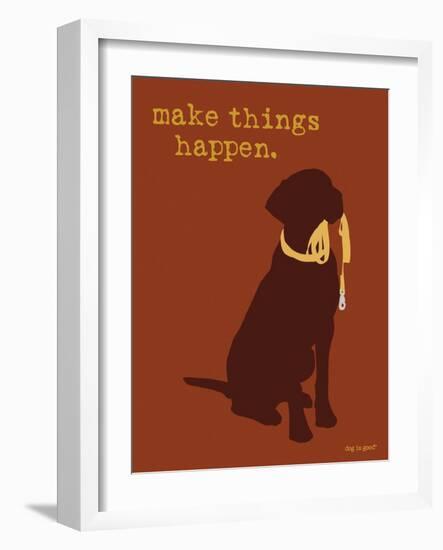 Things Happen - Brown Version-Dog is Good-Framed Art Print