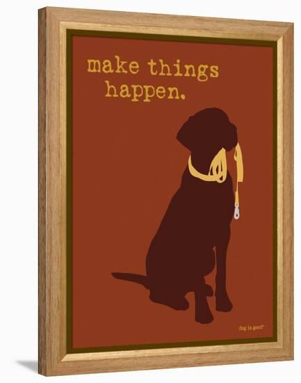 Things Happen - Brown Version-Dog is Good-Framed Stretched Canvas