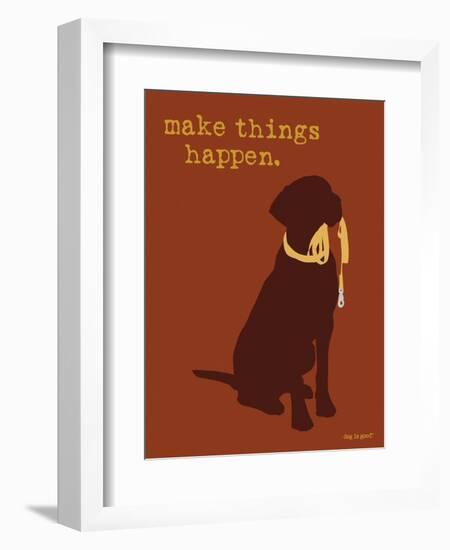 Things Happen - Brown Version-Dog is Good-Framed Art Print