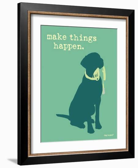 Things Happen - Teal Version-Dog is Good-Framed Art Print