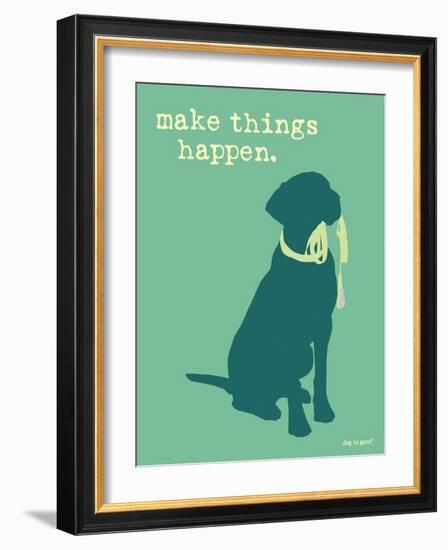Things Happen - Teal Version-Dog is Good-Framed Art Print