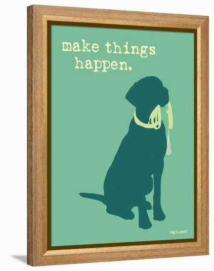 Things Happen - Teal Version-Dog is Good-Framed Stretched Canvas