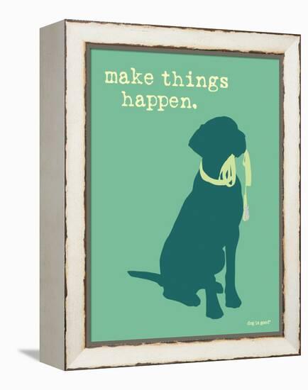 Things Happen - Teal Version-Dog is Good-Framed Stretched Canvas