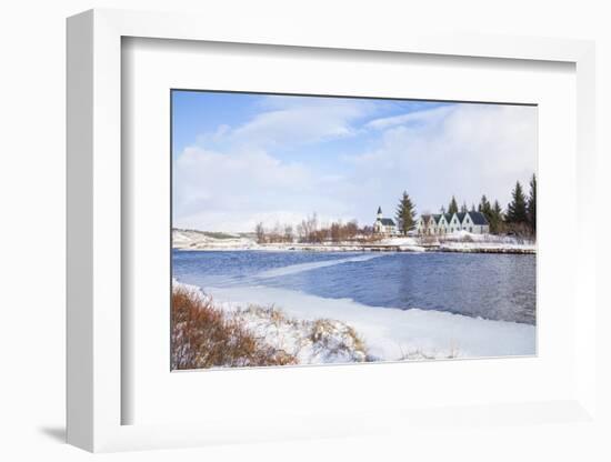 Thingvallabaer and Church by the River Oxara, Thingvellir National Park, Iceland-Neale Clark-Framed Photographic Print