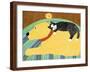 Think A Happy Thought Yellow Black Cat-Stephen Huneck-Framed Giclee Print