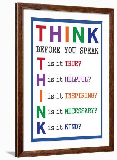 Think Before You Speak Education-null-Framed Art Print