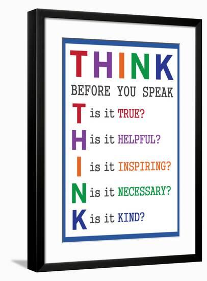 Think Before You Speak Education-null-Framed Art Print