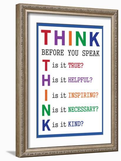 Think Before You Speak Education-null-Framed Art Print