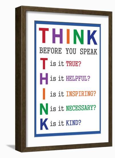 Think Before You Speak Education-null-Framed Art Print