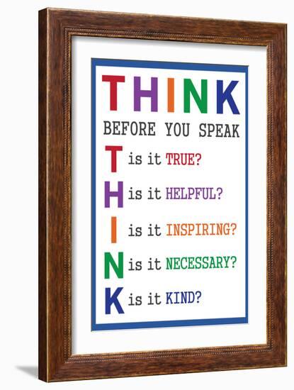 Think Before You Speak Education-null-Framed Art Print