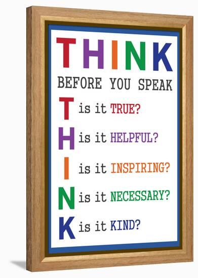 Think Before You Speak Education-null-Framed Stretched Canvas