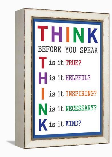 Think Before You Speak Education-null-Framed Stretched Canvas