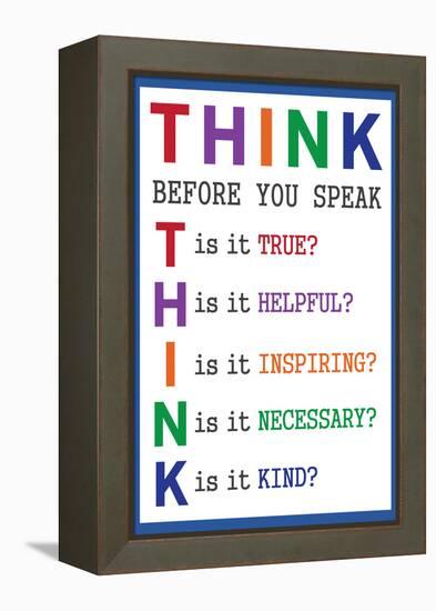 Think Before You Speak Education-null-Framed Stretched Canvas