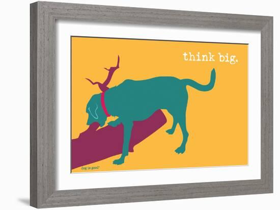 Think Big - Rainbow Version-Dog is Good-Framed Art Print