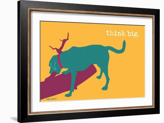 Think Big - Rainbow Version-Dog is Good-Framed Art Print