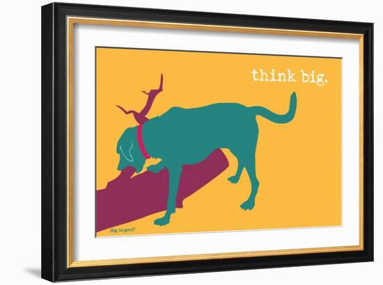 Think Big - Rainbow Version-Dog is Good-Framed Art Print