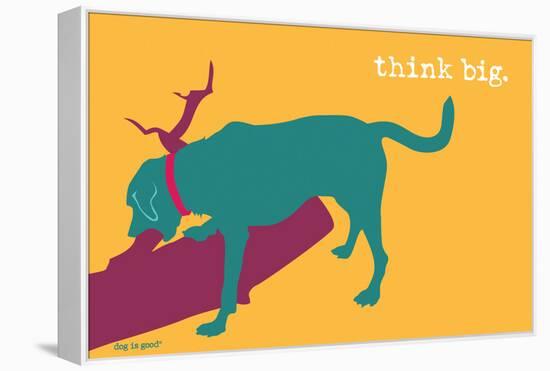 Think Big - Rainbow Version-Dog is Good-Framed Stretched Canvas