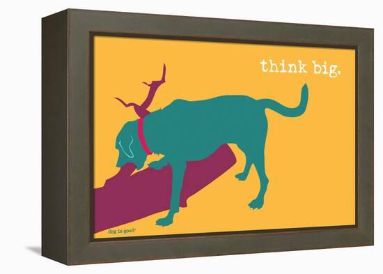 Think Big - Rainbow Version-Dog is Good-Framed Stretched Canvas