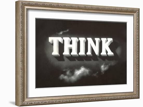 Think, Black and White-null-Framed Art Print