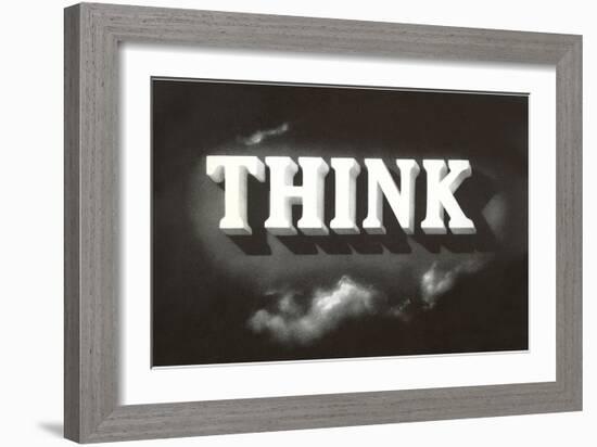 Think, Black and White-null-Framed Art Print