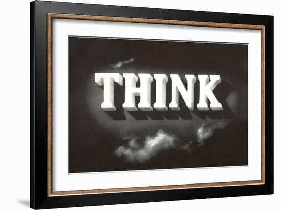 Think, Black and White-null-Framed Art Print