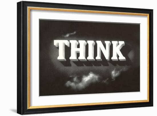 Think, Black and White-null-Framed Art Print